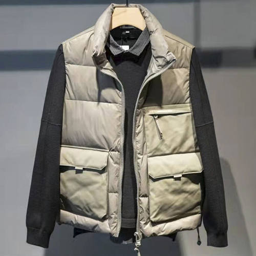 特大码300斤棉服马甲男女冬季潮牌工装立领口袋加厚保暖坎肩背心2