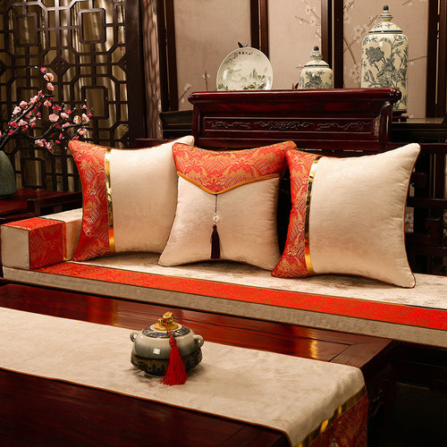 新中式红木椅子沙发坐垫海绵实木沙发垫罗汉床垫子五件套防滑定制