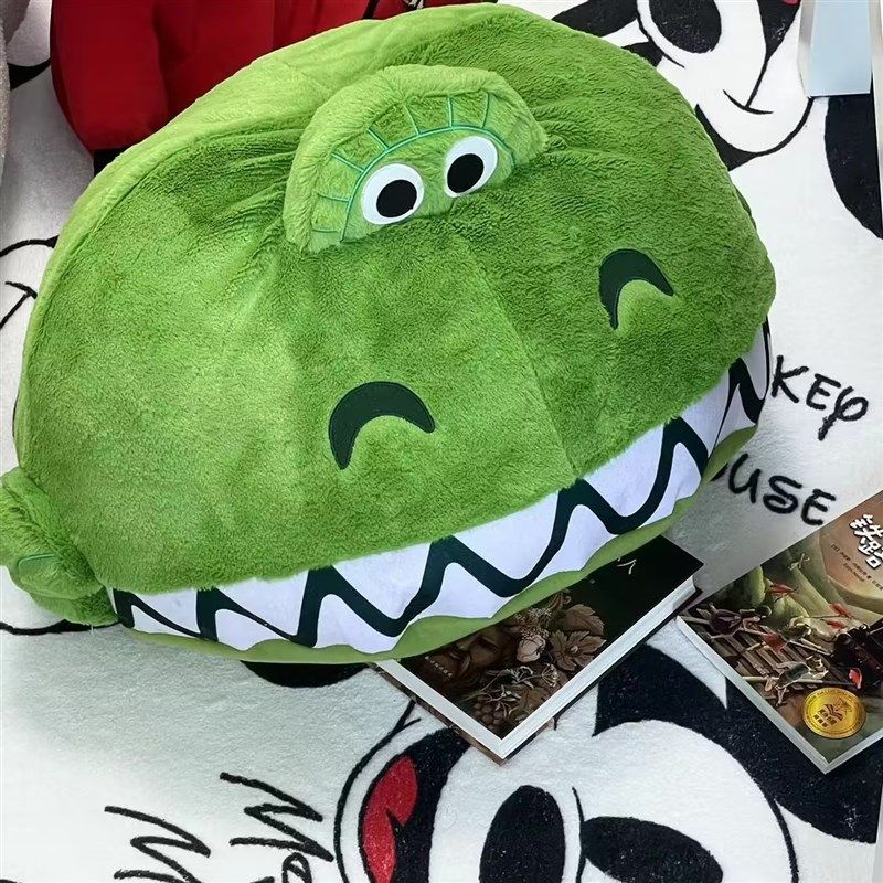 超可爱大头绿恐龙造型毛绒立体抱枕靠垫坐垫沙发垫蒲团布娃娃礼物