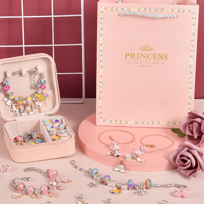 儿童手链串珠手工diy材料女孩玩具公主首饰品项链女童穿珠子女生8