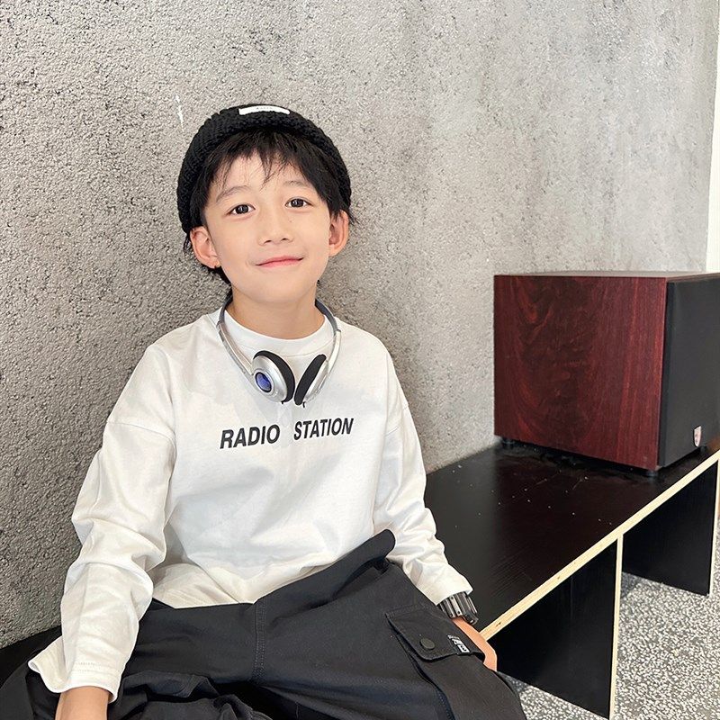 男童T恤长袖儿童磨毛秋冬上衣春秋男宝宝加厚打底衫白色2023新款,童装/婴儿装/亲子装,T恤,淘宝优惠券,粉丝福利购,淘宝优惠卷