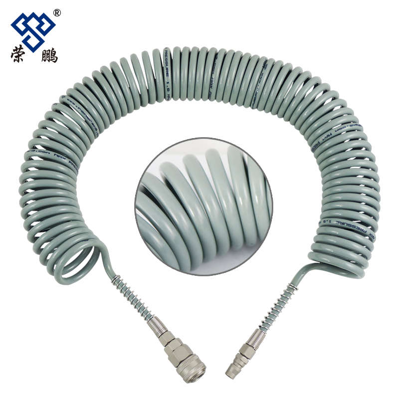 风管汽空压机软管弹簧高压伸缩pu弹带接头软管气管簧管螺旋气泵