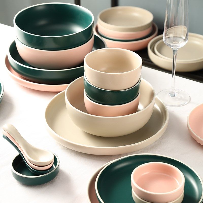 滋本家北欧碗碟餐具套装家用陶瓷创意面碗汤碗个性饭碗汤盘菜盘子,餐饮具,碗,淘宝优惠券,粉丝福利购,淘宝优惠卷