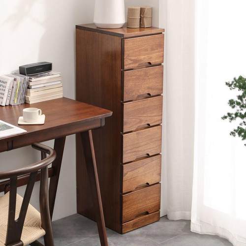 实木现代简约五斗柜收纳柜木质卧A室客厅牀头夹缝边角缝隙储物斗