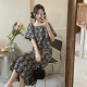 复古孕妇夏装 网红气质方领连衣裙高级感重工碎花裙 长裙2023年新款