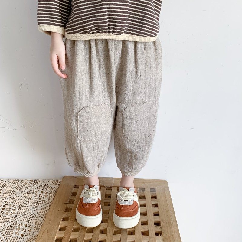 21春秋男女童宝宝韩版棉麻透气补丁宽松束腿九分灯笼裤哈伦裤裤潮,童装/婴儿装/亲子装,裤子,淘宝优惠券,粉丝福利购,淘宝优惠卷