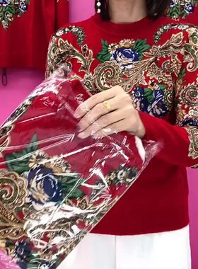 毛针织衫女秋冬显瘦打底衫妈妈中年加厚宽松大码套头毛衣长袖上衣