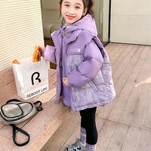 2024新款儿童冬装加厚时尚的女婴羽绒服冬季背心两件套