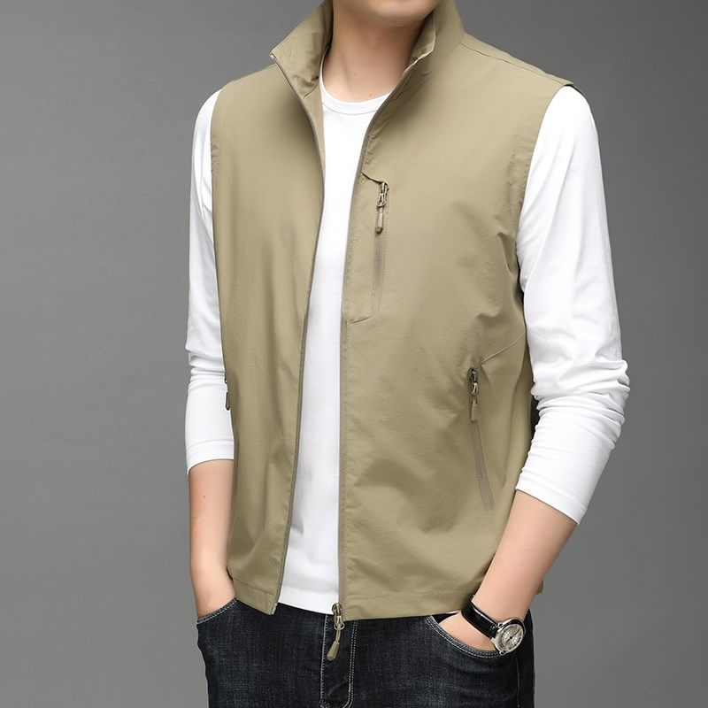春夏季薄款立领钓鱼马甲男工装背心户外休闲男装潮流无袖坎肩外套,男装,常规马甲,淘宝优惠券,粉丝福利购,淘宝优惠卷