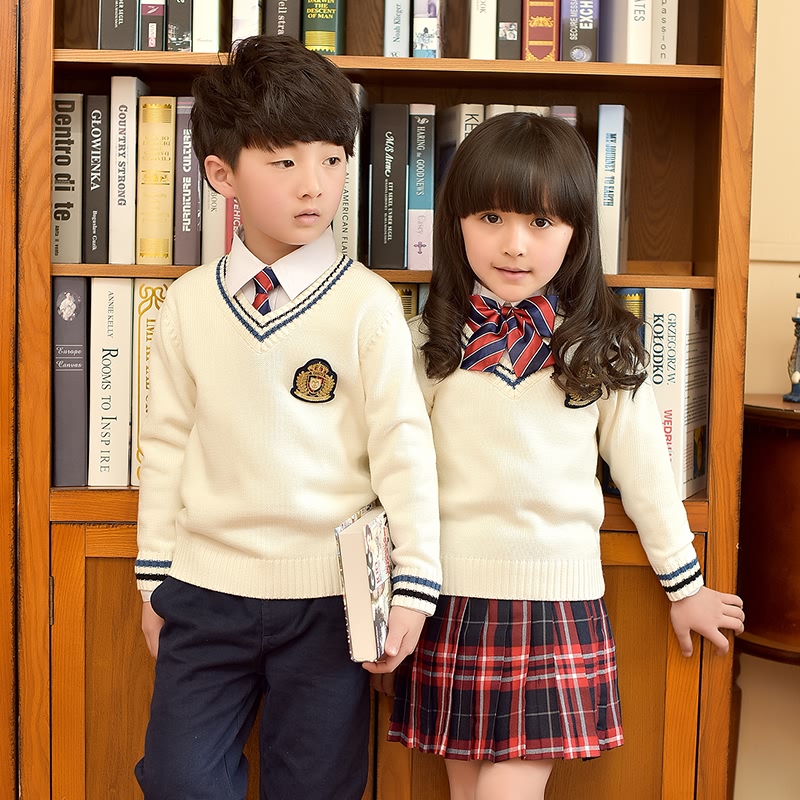 小学生校服班服儿童套装春秋冬款幼儿园园服女童英伦男童学院风毛