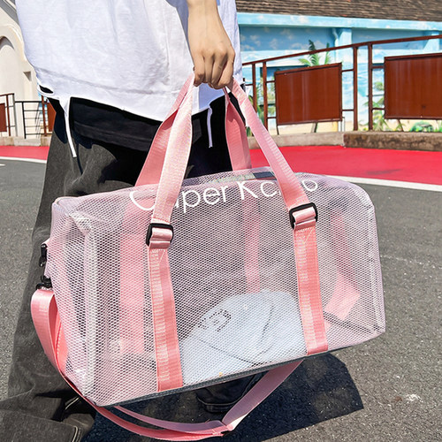 透明果冻包女防水单肩包男轻便度假旅行手提包沙滩游泳运动健身包