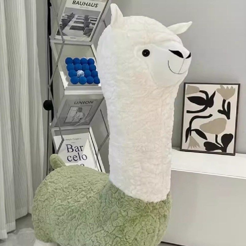 创意羊驼座椅凳子落地网红摆件动物坐凳客厅装饰乔迁新居搬家礼物