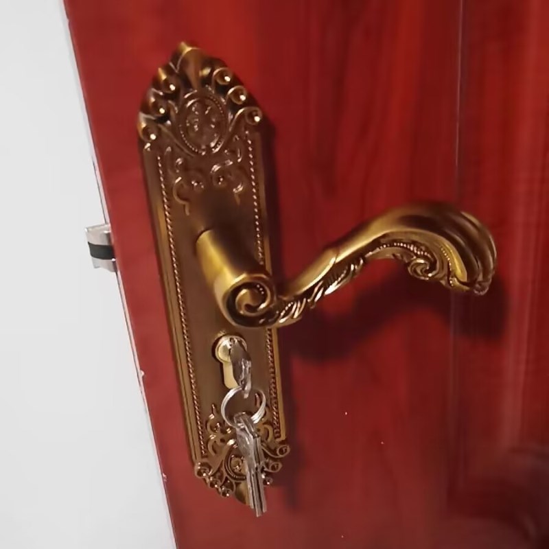 欧式房门锁家用室内卧室锁实木门简约静音门把手50孔距锁具通用型