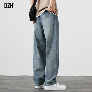 休闲裤 男秋季 老爹裤 2024新款 男裤 子宽松大码 裤 美式 直筒牛仔裤 男士