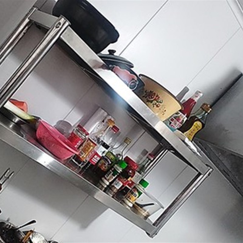 厨房不锈钢挂墙上置物架3层吊柜墙面壁挂式微波炉架子储物收纳2层