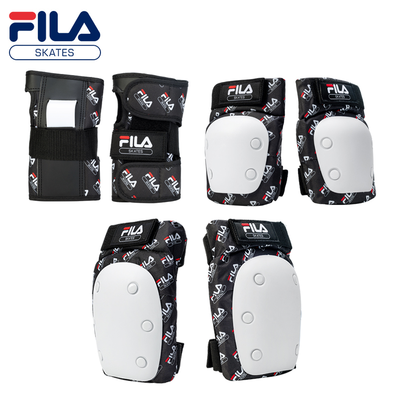 斐乐滑板护具套装轮滑儿童头盔成人骑行平衡车女护肘护膝专业装备