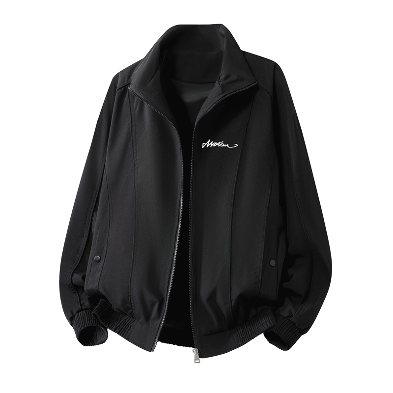 MZAO 美式复古立体剪裁垫肩版型通勤保暖透气休闲百搭立领夹克