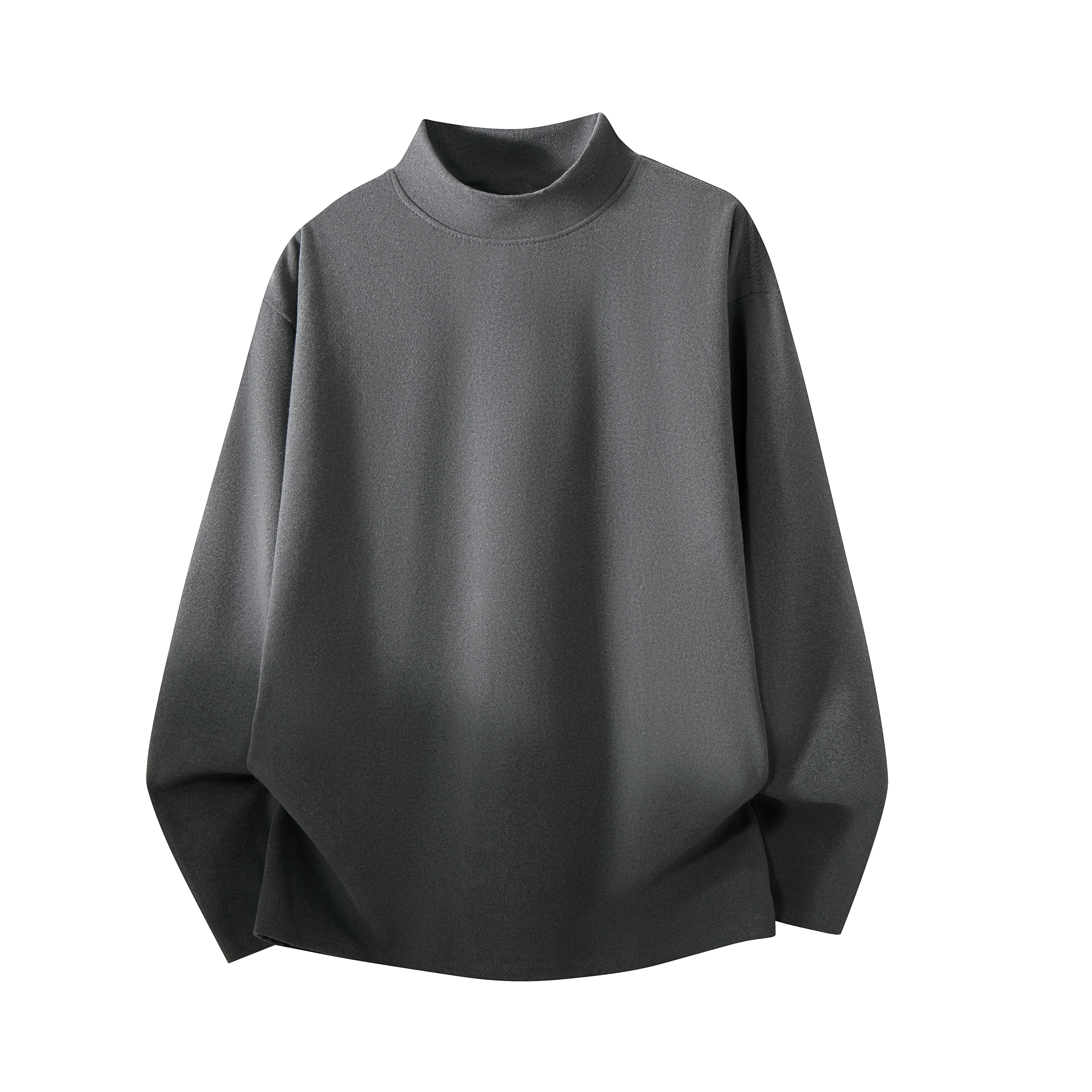 S-5XL大码可穿纯色德绒面料半高领弹力内搭保暖休闲百搭长袖T恤