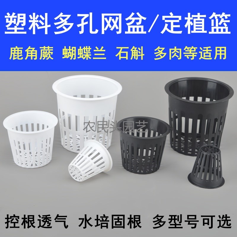 塑料YF多孔网盆控根兰花盆蝴蝶兰育苗鹿角蕨透气水培定植篮生根盆