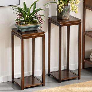 胡桃木花架子客厅实木落地新中式花几客厅阳台高端花盆景架置物架