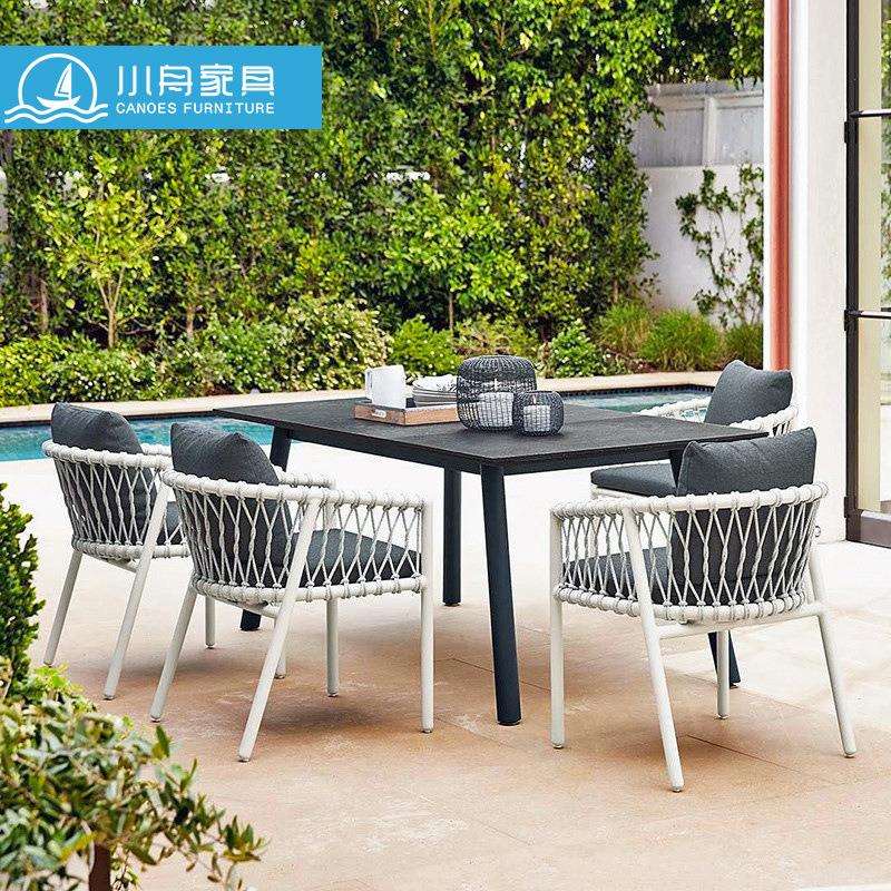 户外庭院桌椅家具阳台桌椅藤椅别墅庭院餐桌花园桌椅藤编桌椅