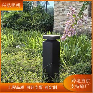 草坪灯户外防水庭院方形发光花园草地灯景观别墅柱灯现代led公园