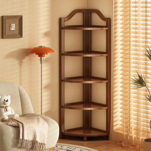 转角置物架墙角客l厅角落墙边三角落地收纳柜子卧室床头多层小窄