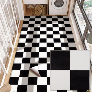 地板贴自粘阳台地贴PVC防水防滑D地面仿瓷砖格子装饰耐磨改色家用