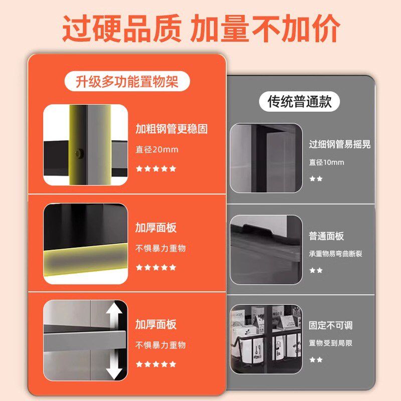 厨房置物架落地多层蔬菜家用多功能锅架微波炉储物架厨柜收纳架子