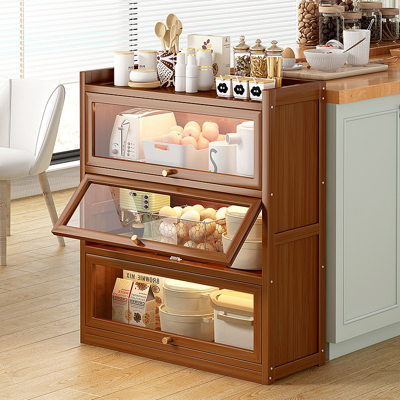 厨房餐柜置物架落地多层收纳柜带门多功能整体橱柜微波炉碗收纳柜,住宅家具,餐边柜,淘宝优惠券,粉丝福利购,淘宝优惠卷