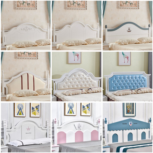 韩式床头单买公主软包美式床头板1.6米定做1.2靠背板新款实木定制