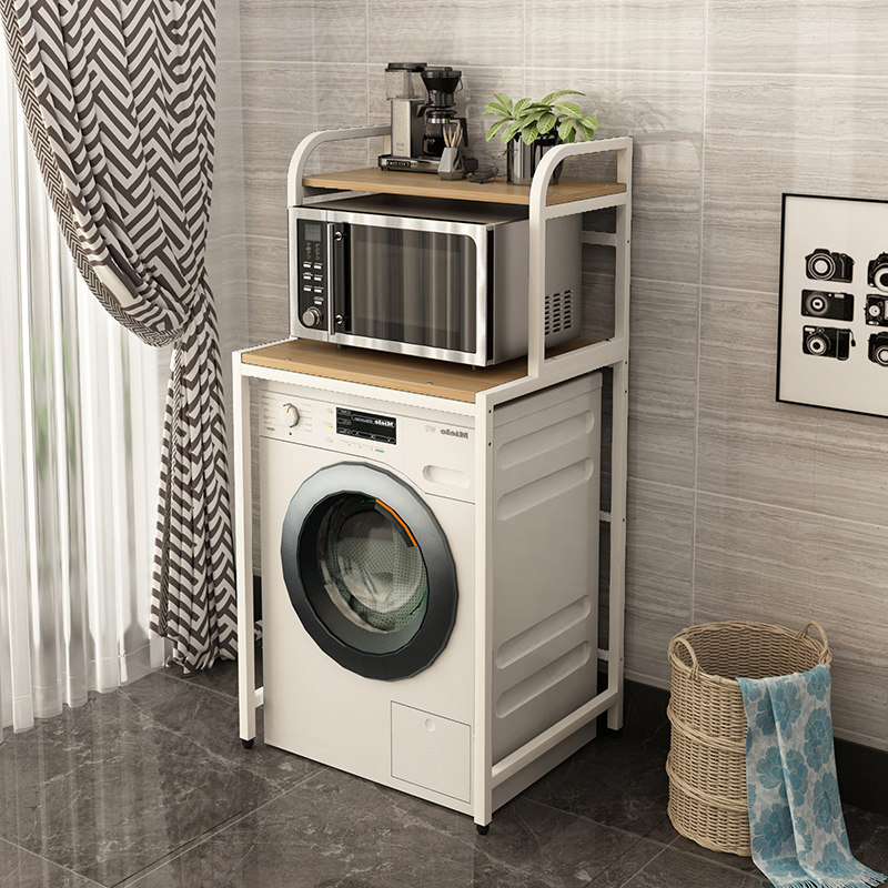 滚筒洗衣机置物架落地翻盖阳台洗衣机上方架子波轮浴室收纳储物架