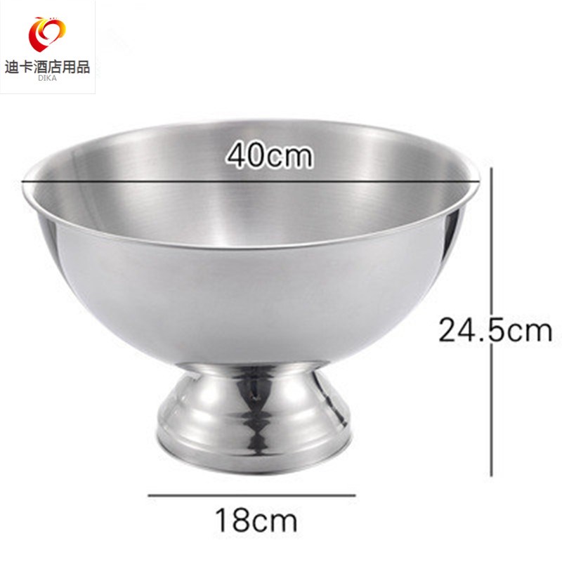 欧式不锈钢香槟盆大冰桶酒吧冰粒冰镇冰酒啤酒香槟红酒冰块沙律盆
