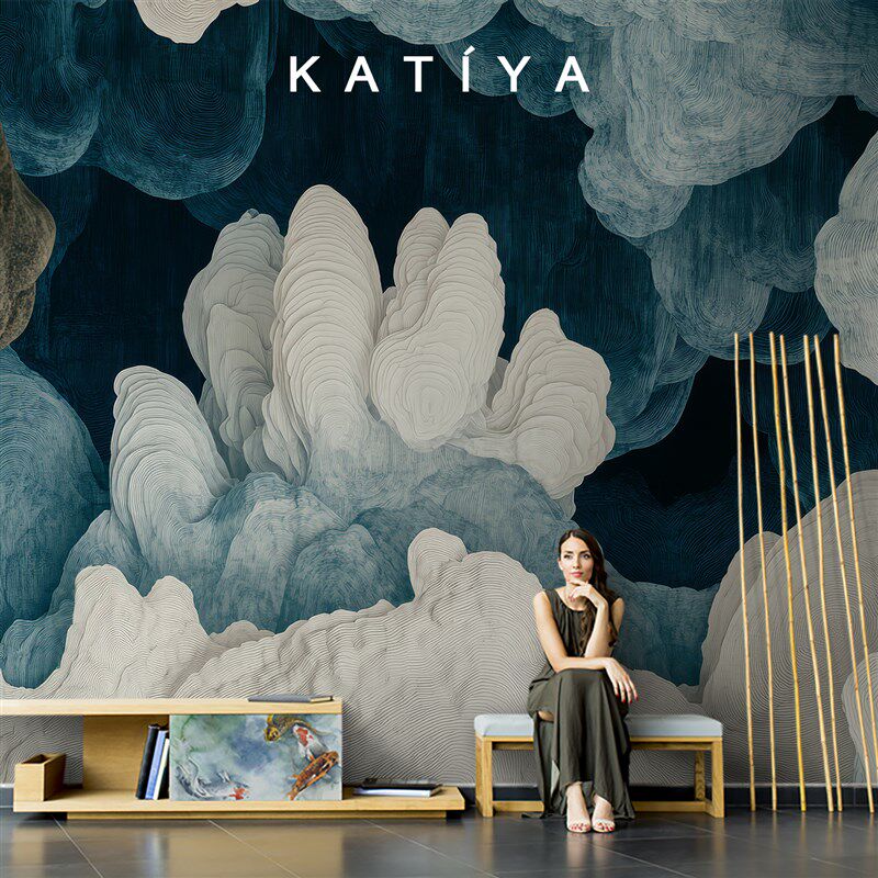 Katiya手绘壁纸钟乳石抽象墙x布电视背景墙定制壁画 画客厅装饰20
