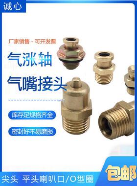 气涨轴充气嘴尖头M14X1.5123分M10M12M16*1.5平头喇叭口O型圈接头