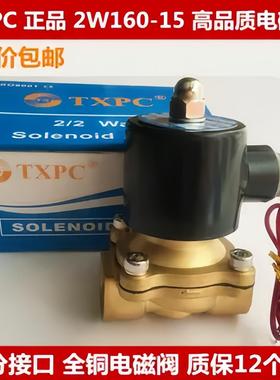 TXPC 电磁阀 2W160-15 全铜电磁阀 原装正品 4分水阀 DN15口径