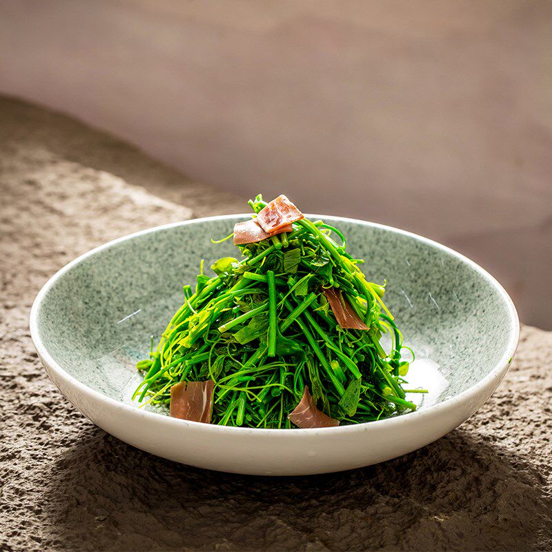 酒店陶瓷圆形g色釉凉菜碗9英寸餐厅会所高级素食餐厅仿石纹冷盘子