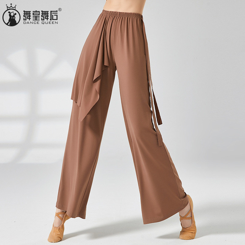 女王裤古典舞宽松飘纱阔腿裤现代D舞练功服成人表演服集训舞蹈裤