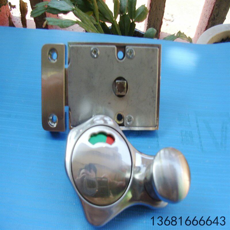 公共厕所卫生间隔断五金配件/不锈钢 锌合金有人无人W指示锁门锁