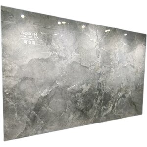 新品观沧海1200x2400 岩板电视背景墙连纹大板大理石 客厅悬空轻