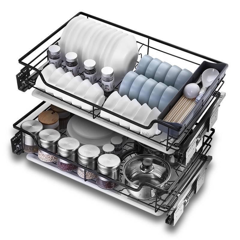 碗蓝600橱柜拉栏720抽屉拉篮滑轨不锈钢碗碟拉兰放锅平蓝厨房五金