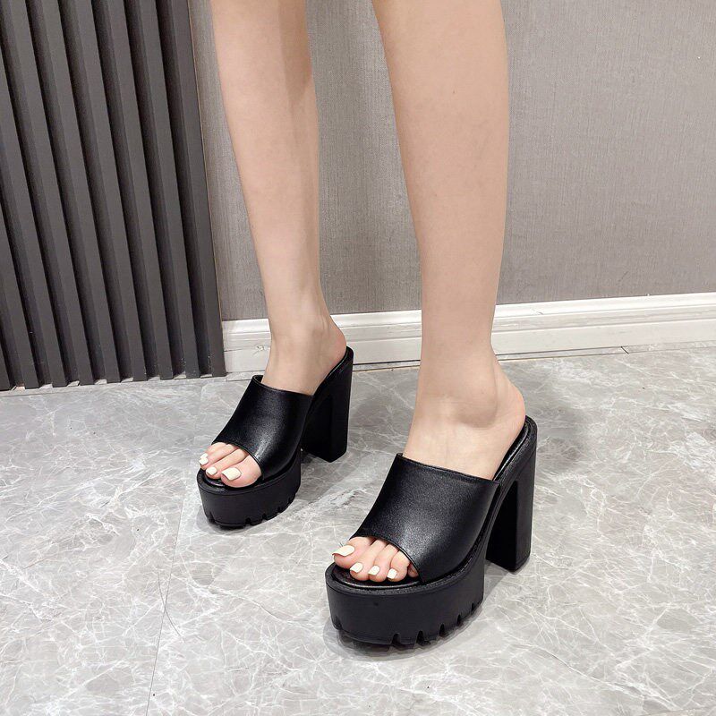 2025年新品夏季Lolita鞋露趾凉拖厚底松糕鞋13CM高跟外穿时尚女鞋