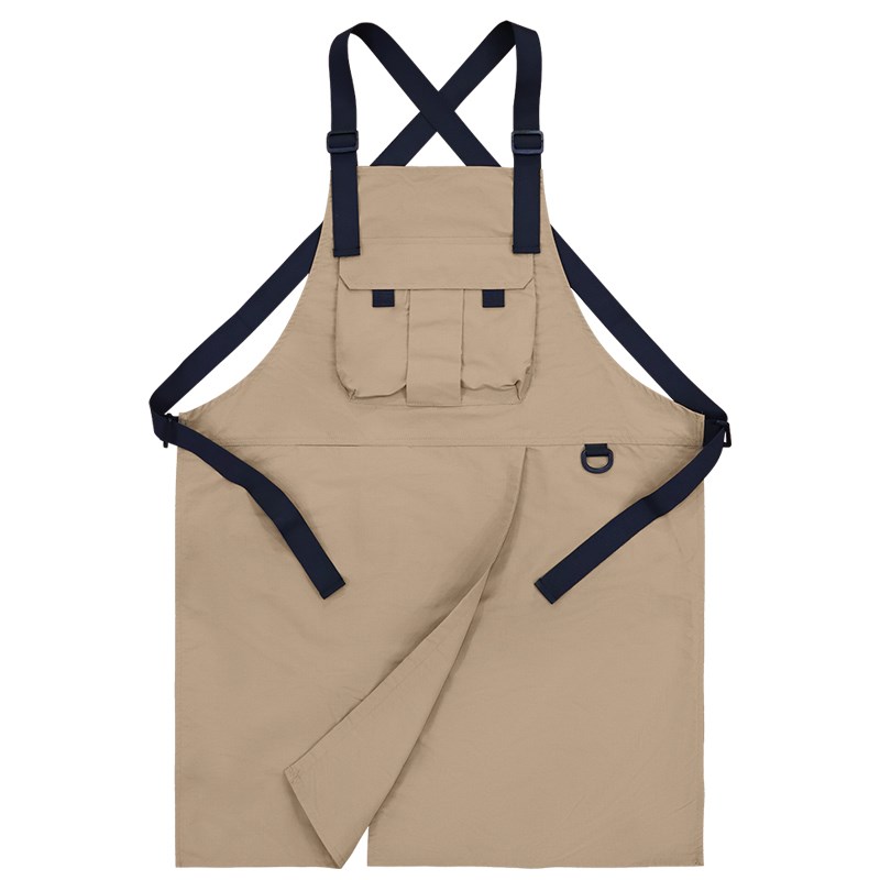 日韩系美甲围裙工作服时尚园艺女厨房餐饮年轻款防水定制logo印字