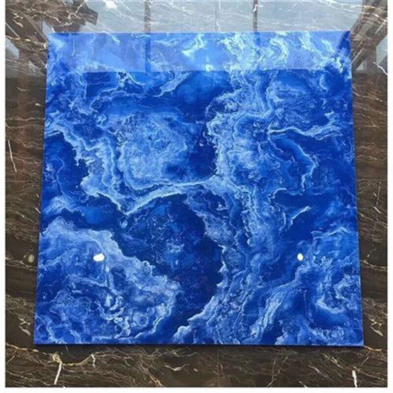 不蓝色海洋瓷砖800x800全抛釉地板砖酒吧客厅背景墙仿大理石