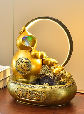 新款葫芦招财流水摆件喷泉造景循环水装饰客M厅桌面聚宝盆乔迁礼