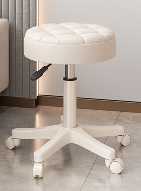 美容凳子滑轮理发店椅美容院专用大工G凳升降转椅圆凳美发美甲椅