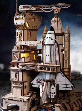 若客航天飞机模型积木成人版木质拼装玩I具diy手工拼图男女孩益智