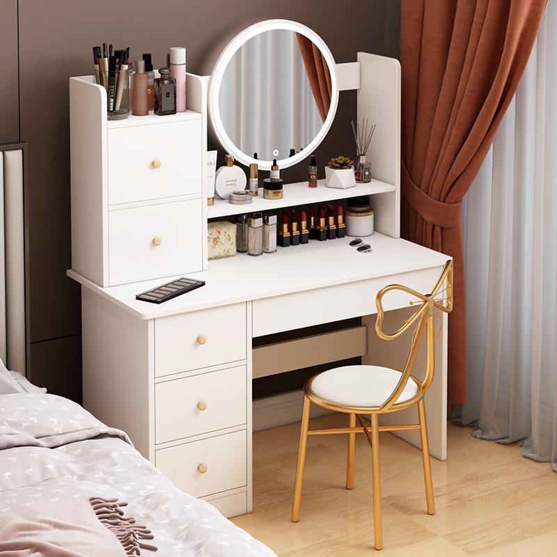 卧室梳妆台家用现代简约化妆台镜子桌子收纳柜一体小型网红ins风