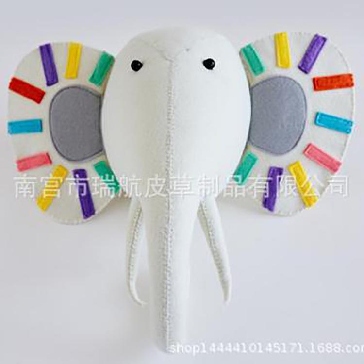 现货秒发儿童房服装店动物头墙饰羊毛毡壁挂北欧风格ins爆款