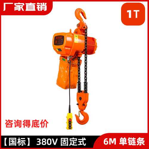 耐顺佳0102G-380V/220V环链起重机6M双链条1T固定式电动葫芦
